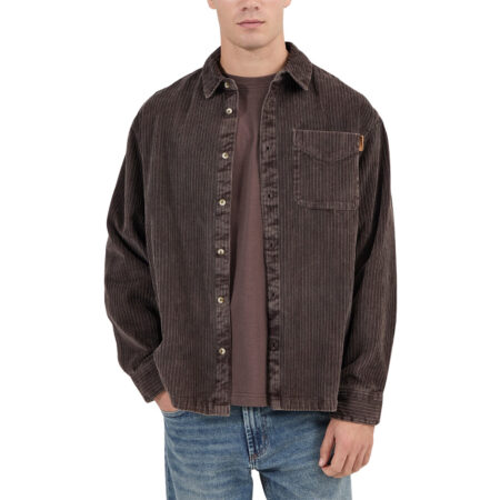 Rollas Campus Chunky Cord LS Shirt - Dark Brown