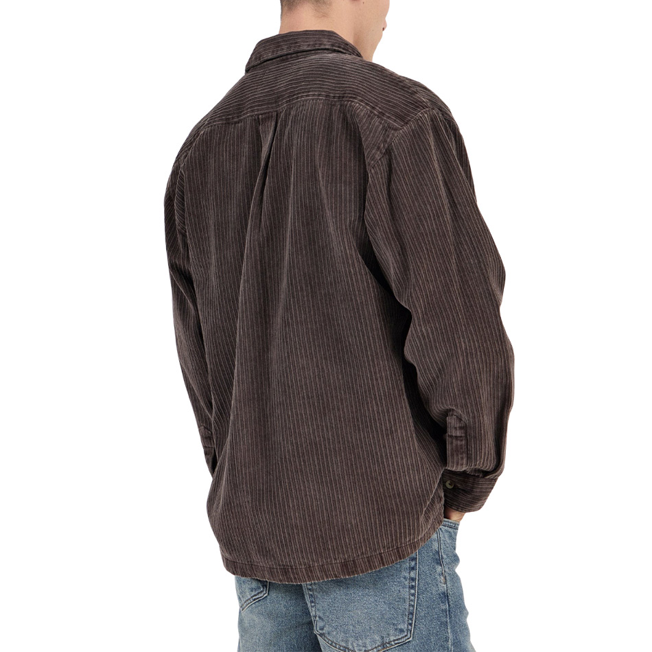 Rollas Campus Chunky Cord LS Shirt - Dark Brown
