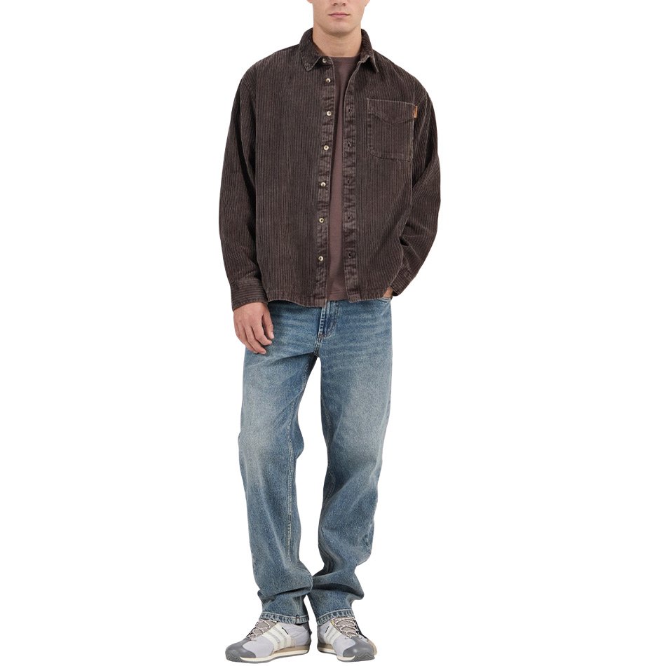 Rollas Campus Chunky Cord LS Shirt - Dark Brown
