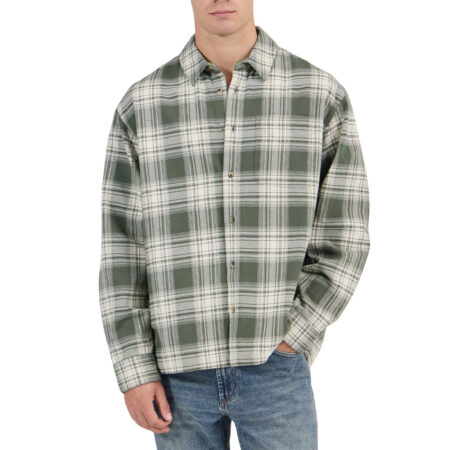 Rollas Campus Heavy Check LS Shirt - Olive