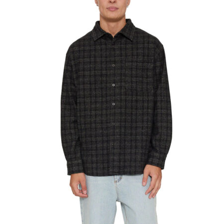 Thrills Union Barrio Long Sleeve Flannel Shirt - Black