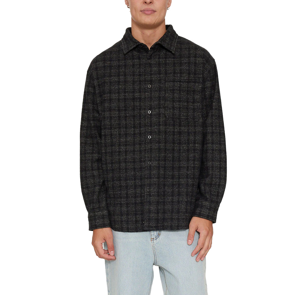 Thrills Union Barrio Long Sleeve Flannel Shirt - Black