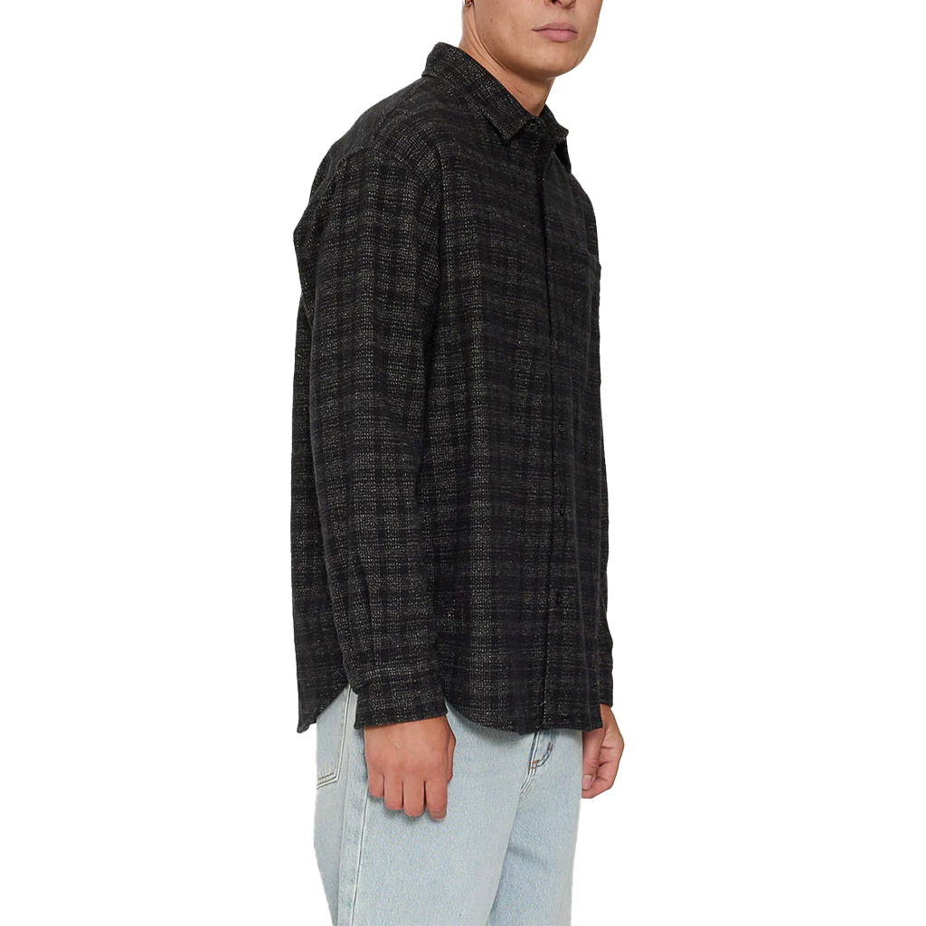 Thrills Union Barrio Long Sleeve Flannel Shirt - Black