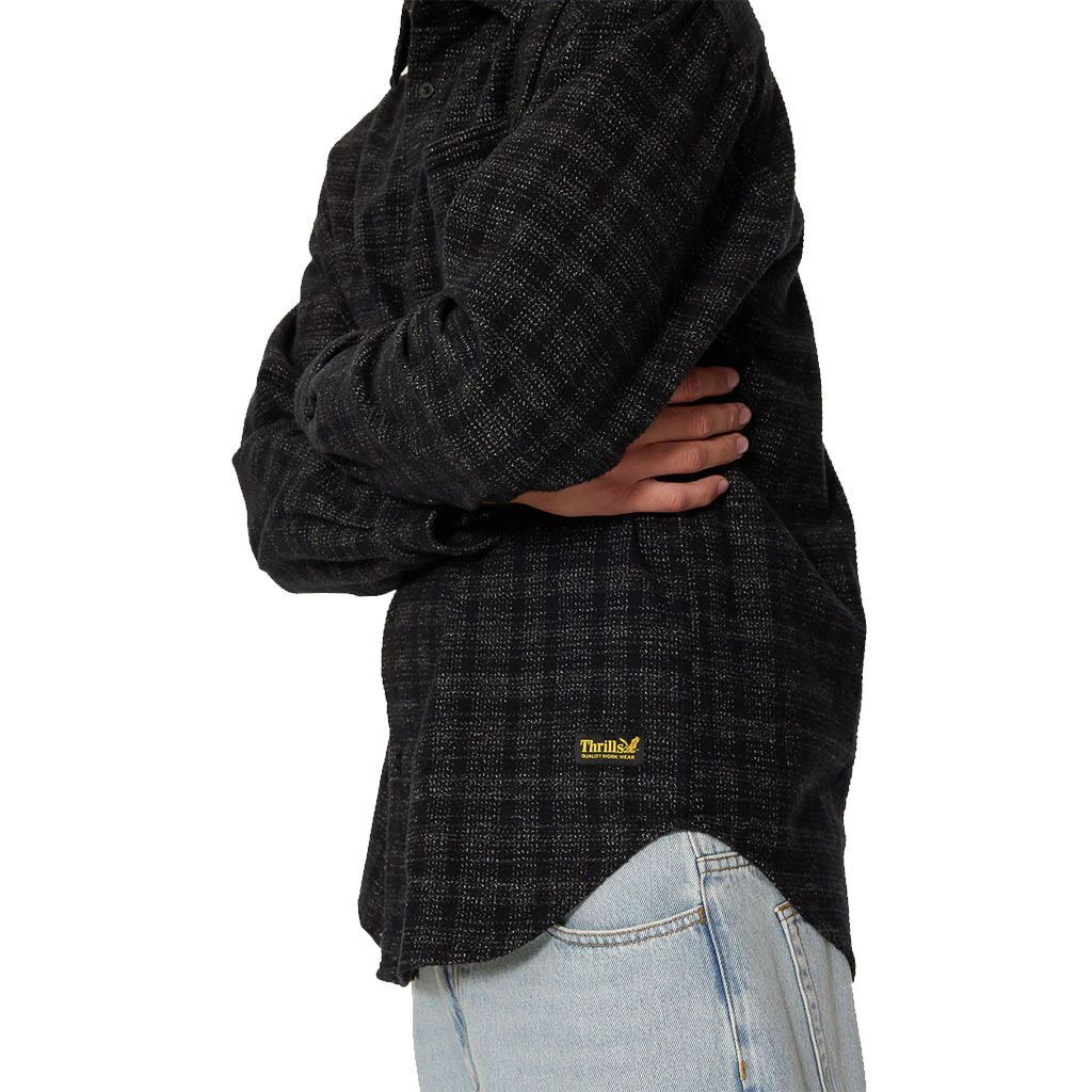 Thrills Union Barrio Long Sleeve Flannel Shirt - Black
