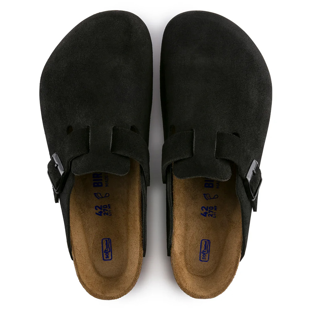Birkenstock Boston SFB Suede Leather Regular - Black