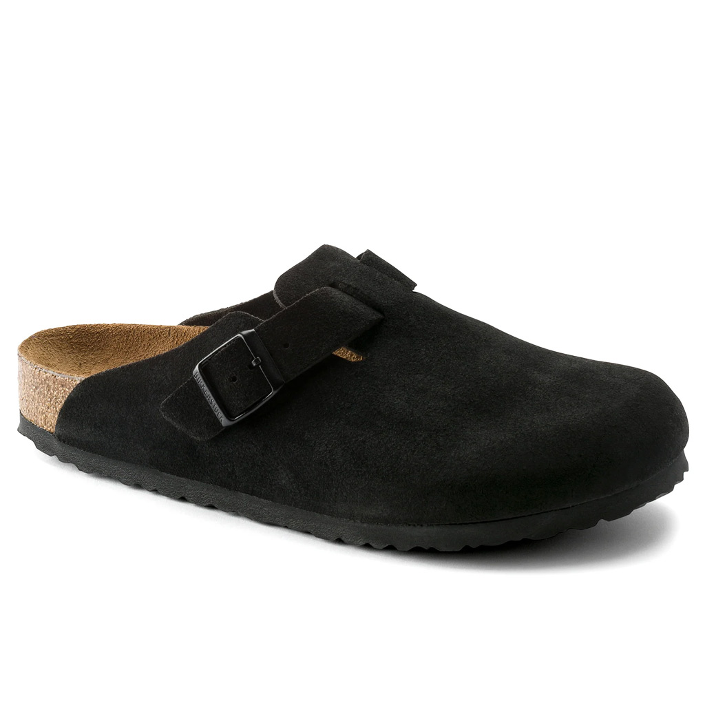 Birkenstock Boston SFB Suede Leather Regular - Black