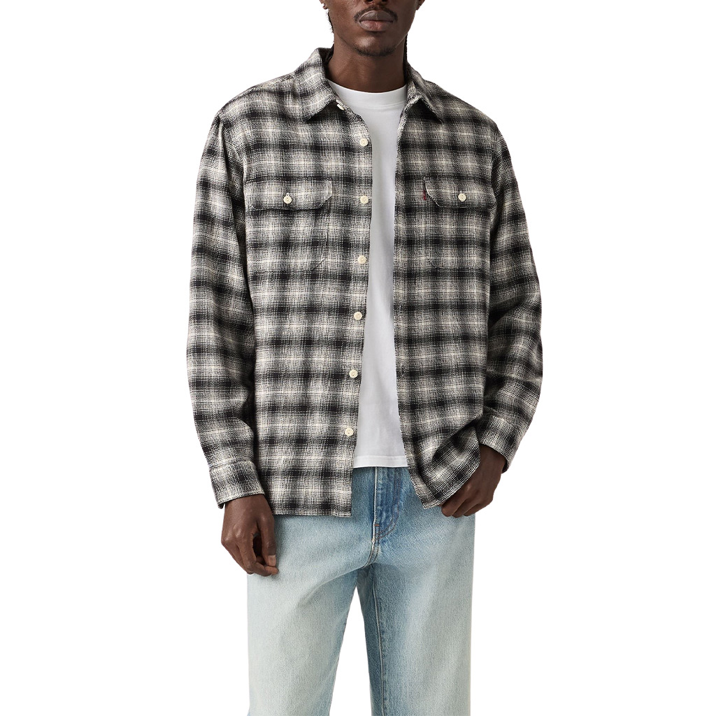 Levi's® Men's Jackson Worker Overshirt - Kana Plaid Jet Black