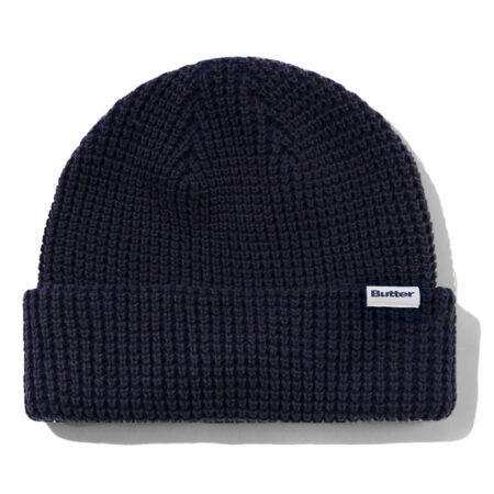 Butter Goods - Distressed Waffle Knit Beanie - Washed Navy
