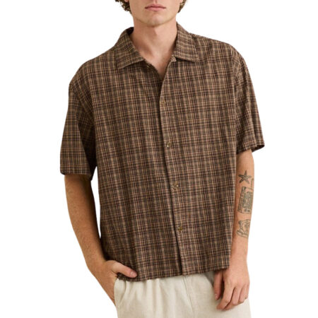 Rhythm Relaxed Brady Check SS Shirt - Coffee