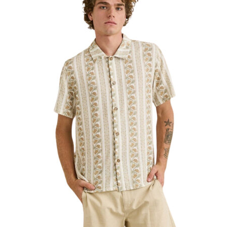 Rhythm Paisley Stripe SS Shirt - Natural