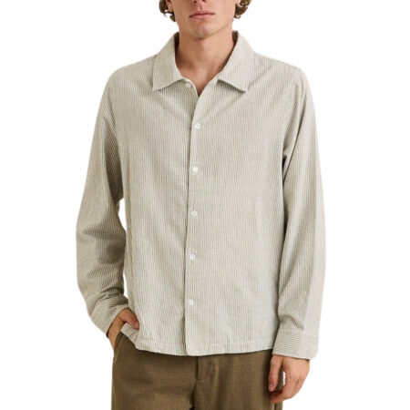 Rhythm Bank Stripe LS Shirt - Olive