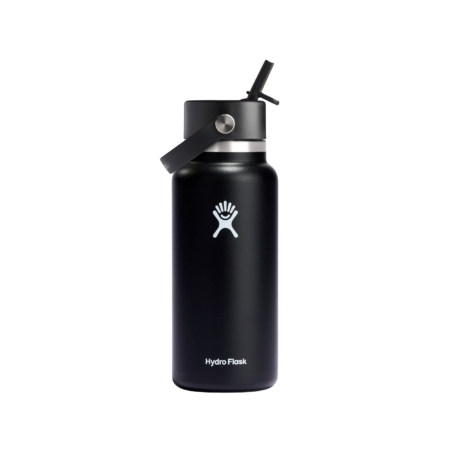 Hydro Flask 32 oz. (946mL) Wide Mouth w/ Flex Straw Cap - Black