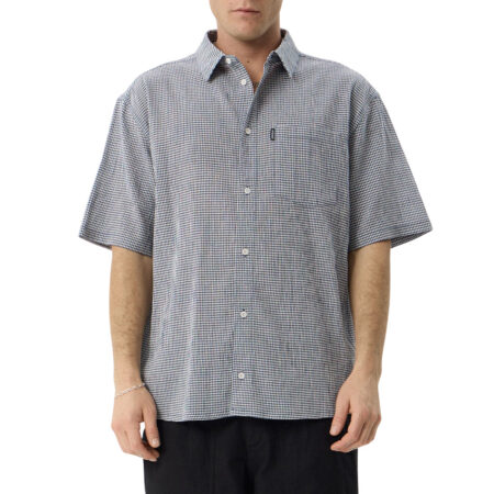 Afends Independent Short Sleeve Shirt - Navy Check