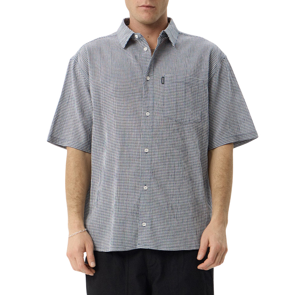 Afends Independent Short Sleeve Shirt - Navy Check
