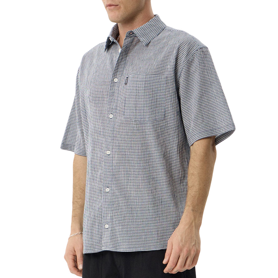 Afends Independent Short Sleeve Shirt - Navy Check