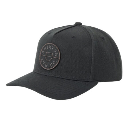 Brixton Crest C MP Snapback Cap - Black/Black