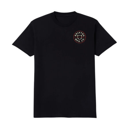 Brixton Crest II S/S Standard Tee - Black/Ivory/Brick Red