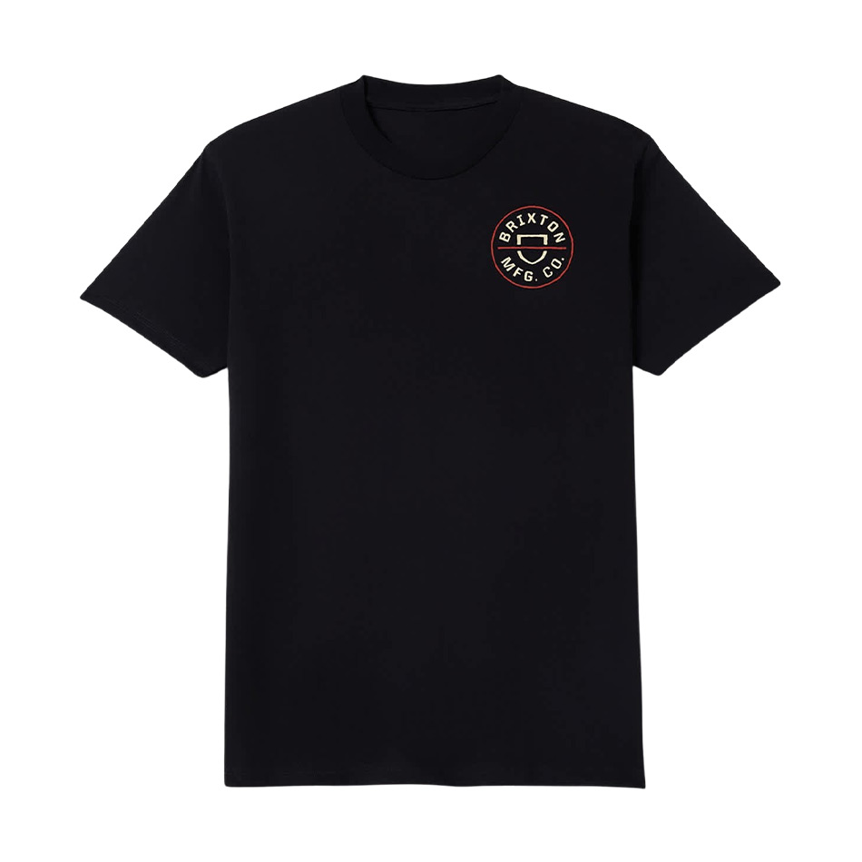 Brixton Crest II S/S Standard Tee - Black/Ivory/Brick Red