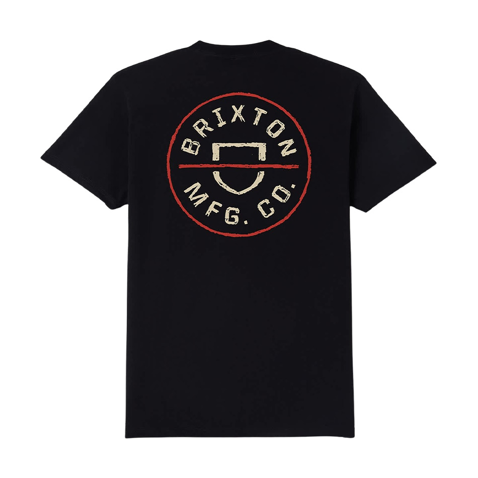 Brixton Crest II S/S Standard Tee - Black/Ivory/Brick Red