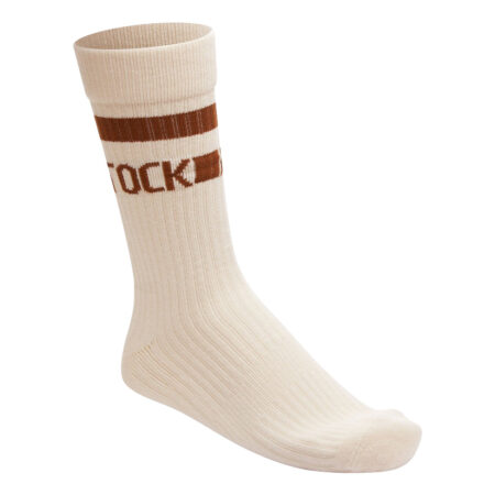 Birkenstock Cotton Crew Stripe Socks - Eggshell/Mink