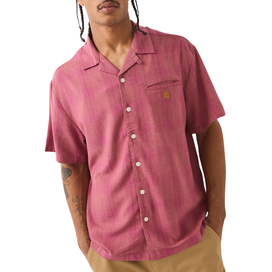 Brixton Century S/S Shirt - Pink Shadow Plaid