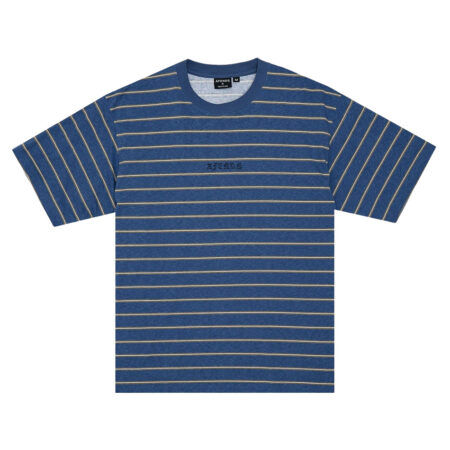 Afends Eureka Boxy Tee - Slate Blue Stripe
