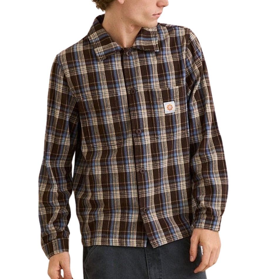 Rhythm Alex Check LS Shirt - Chestnut