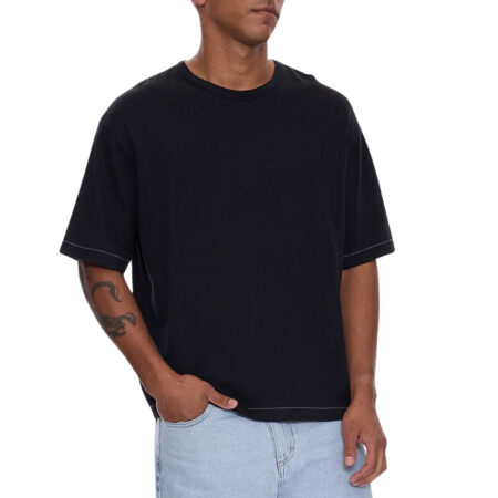 Thrills Hemp Thrills Embro Oversize Box Crop Tee - Black