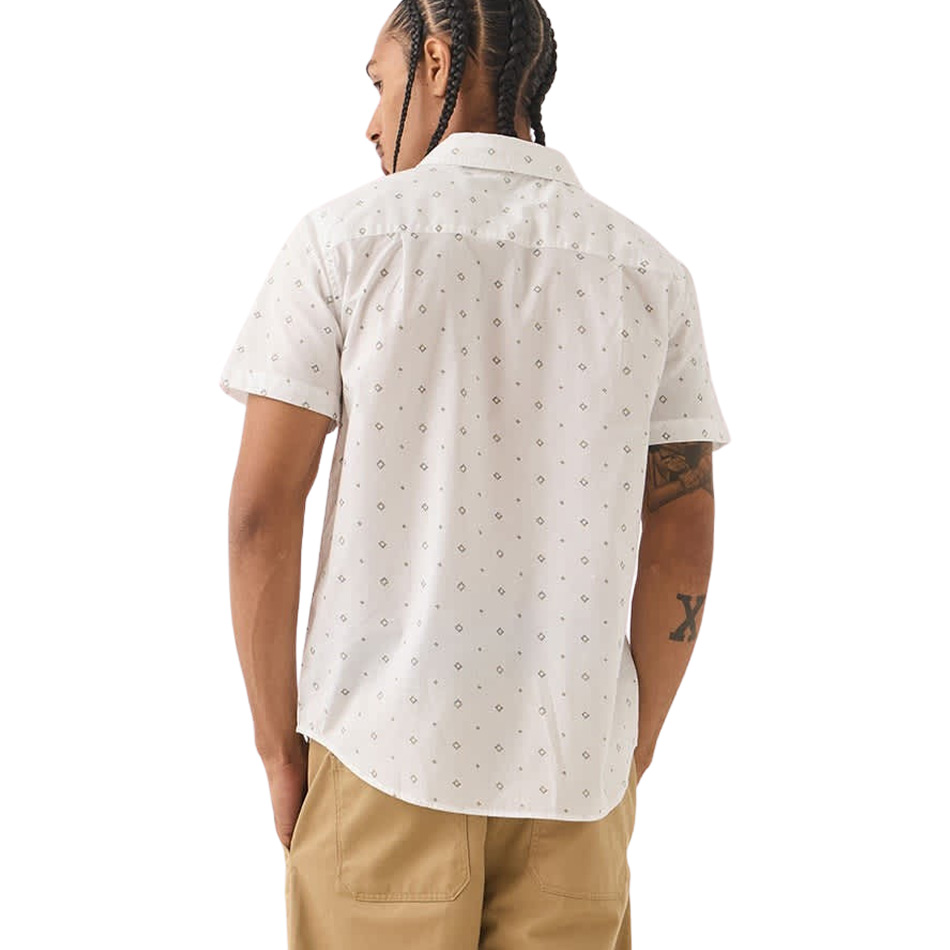 Brixton Charter Print S/S Shirt - White/Geo