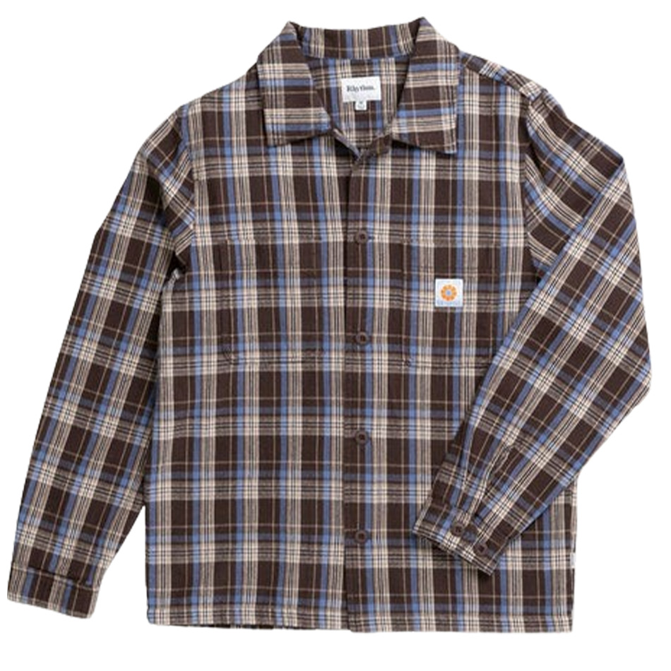 Rhythm Alex Check LS Shirt - Chestnut