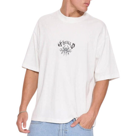 Thrills Stagger Oversize Box Crop Tee - Dirty White