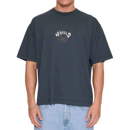 Thrills Stagger Oversize Box Crop Tee - Petrol