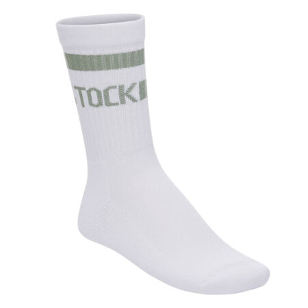 Birkenstock Cotton Crew Stripe Socks - White/Pure Sage
