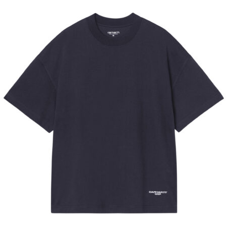 Carhartt S/S Chapter Script Tee - Dark Navy/White