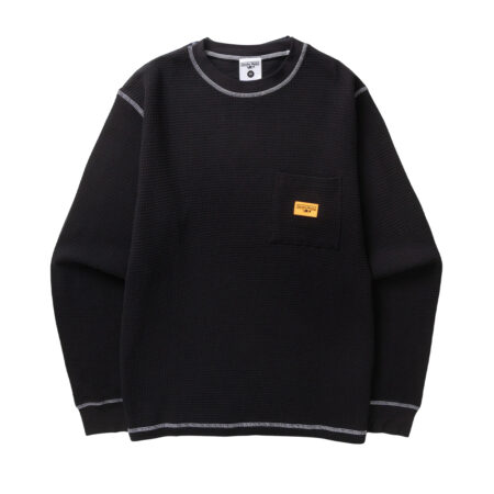 Service Works Waffle Contrast Thermal LS Tee - Black/White