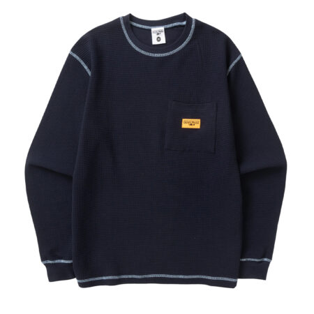 Service Works Waffle Contrast Thermal LS Tee - Navy/Blue